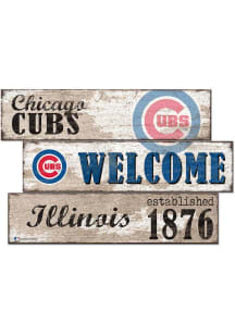 Chicago Cubs Welcome 3 Plank Sign