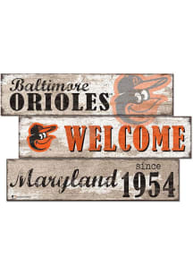 Baltimore Orioles Welcome 3 Plank Sign