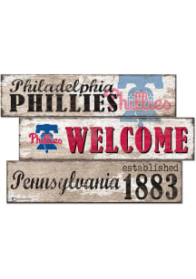 Philadelphia Phillies Welcome 3 Plank Sign