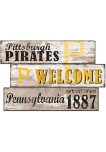 Pittsburgh Pirates Welcome 3 Plank Sign
