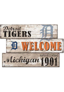 Detroit Tigers Welcome 3 Plank Sign