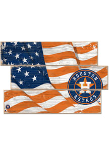 Houston Astros Flag 3 Plank Sign