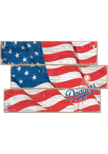 Los Angeles Dodgers Flag 3 Plank Sign