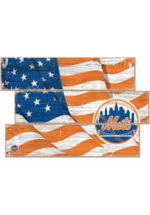 New York Mets Flag 3 Plank Sign