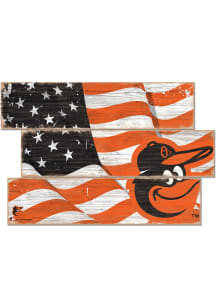 Baltimore Orioles Flag 3 Plank Sign