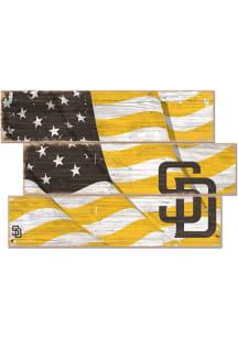 San Diego Padres Flag 3 Plank Sign