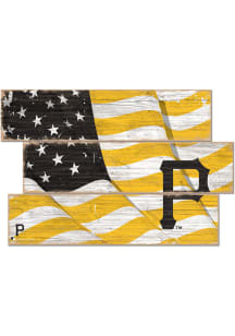Pittsburgh Pirates Flag 3 Plank Sign