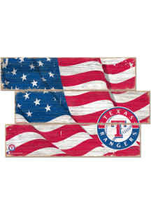 Texas Rangers Flag 3 Plank Sign