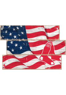 Boston Red Sox Flag 3 Plank Sign