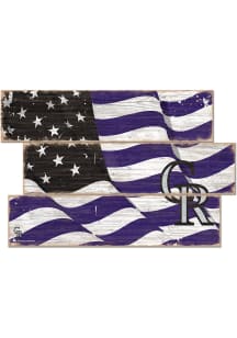 Colorado Rockies Flag 3 Plank Sign