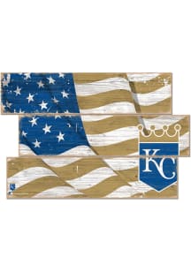 Kansas City Royals Flag 3 Plank Sign