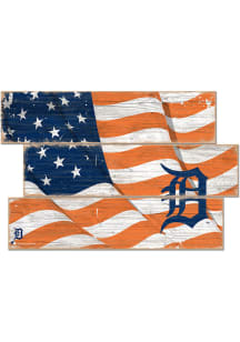 Detroit Tigers Flag 3 Plank Sign