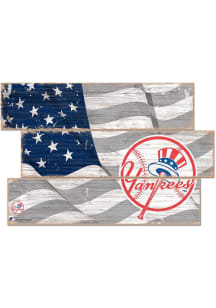 New York Yankees Flag 3 Plank Sign
