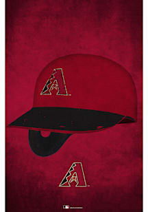 Arizona Diamondbacks Ghost Helmet 17x26 Sign - Red