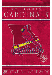 St Louis Cardinals Coordinates 17x26 Sign