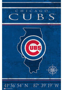 Chicago Cubs Coordinates 17x26 Sign