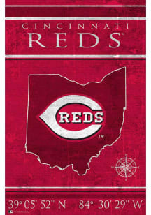 Cincinnati Reds Coordinates 17x26 Sign