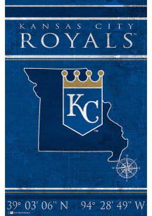 Kansas City Royals Coordinates 17x26 Sign