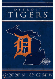 Detroit Tigers Coordinates 17x26 Sign