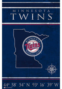 Minnesota Twins Coordinates 17x26 Sign
