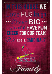 St Louis Cardinals In This House 17x26 Sign