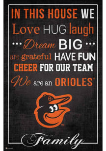 Baltimore Orioles In This House 17x26 Sign