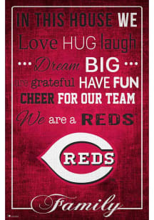 Cincinnati Reds In This House 17x26 Sign