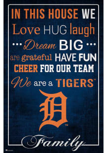 Detroit Tigers In This House 17x26 Sign