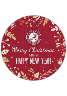 Alabama Crimson Tide Merry Christmas and New Year Circle Sign