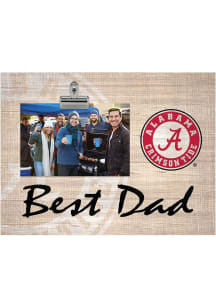 Alabama Crimson Tide Best Dad Burlap Clip Picture Frame