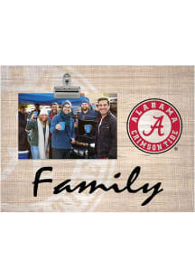 Alabama Crimson Tide Family Burlap Clip Picture Frame