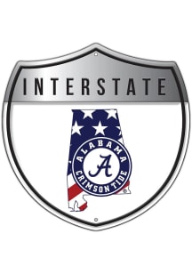 Alabama Crimson Tide Patriotic Interstate Metal Sign