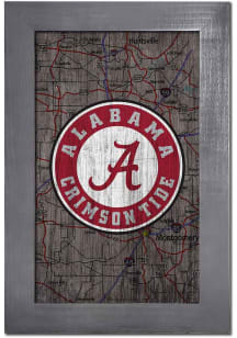 Alabama Crimson Tide City Map Sign