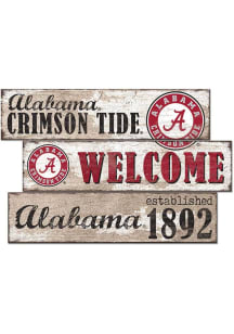Alabama Crimson Tide Welcome 3 Plank Sign