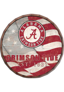 Alabama Crimson Tide Flag 16 Inch Barrel Top Sign