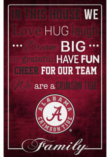 Alabama Crimson Tide In This House 17x26 Sign