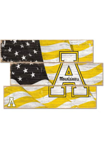 Appalachian State Mountaineers Flag 3 Plank Sign