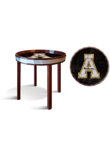 Appalachian State Mountaineers 24 Inch Barrel Top Side Black End Table