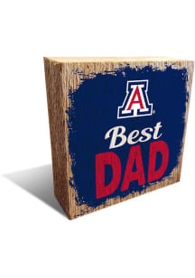 Arizona Wildcats Best Dad Block Sign