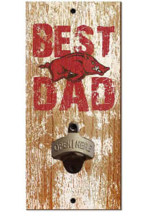 Arkansas Razorbacks Best Dad Bottle Opener Sign