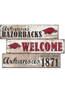 Arkansas Razorbacks Welcome 3 Plank Sign
