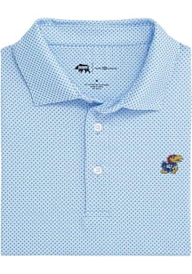 Onward Reserve Kansas Jayhawks Mens Light Blue Scope Short Sleeve Fashion Polo