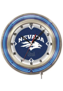 Nevada Wolf Pack 19in Neon Wall Clock