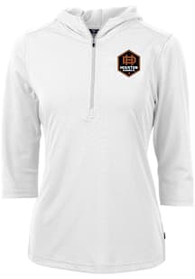 Cutter and Buck Houston Dynamo Womens White Virtue Eco Pique Hooded Sweatshirt