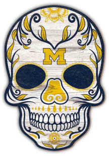 Green Michigan Wolverines 12 inch Sugar Skull Sign