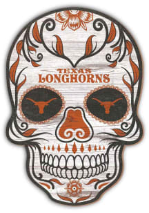 Texas Longhorns 12 inch Sugar Skull Sign