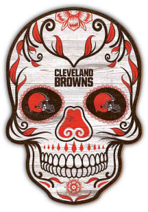 Cleveland Browns 12 inch Sugar Skull Sign