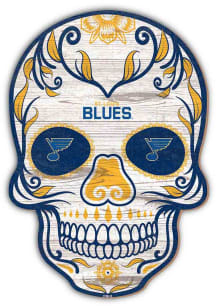 St Louis Blues 12 inch Sugar Skull Sign