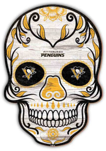 Pittsburgh Penguins 12 inch Sugar Skull Sign