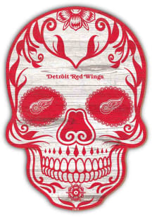 Detroit Red Wings 12 inch Sugar Skull Sign